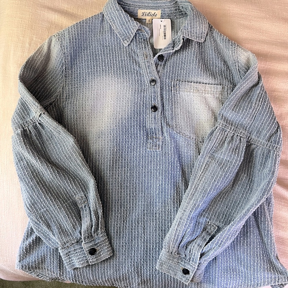 Reap the Sew Boutique Denim Blouse